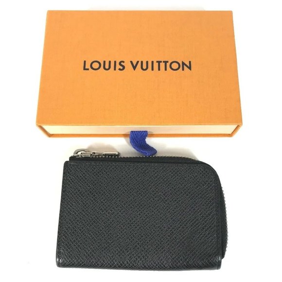 Auth LOUIS VUITTON M63375 Taiga Porte Monéjoule L-shaped zipper Wallet coin purs - Picture 5 of 12